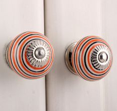 Orange Black Striped Knobs